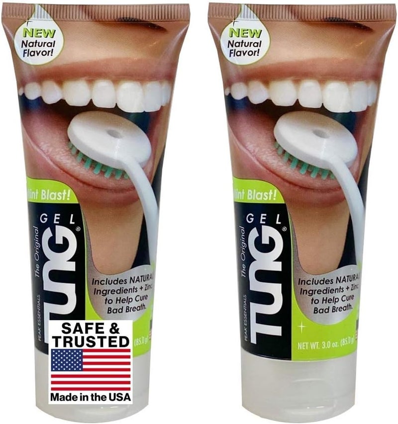 TUNG Gel Natural with Mint Blast 3oz 85g Tongue Cleaner Fights Bad Breath Eliminates Odour Halitosis for Fresh Breath Pack of 2 - Image 1