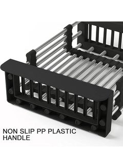 Arabest Expandable Dish Drying Rack, Over Sink Dish Drying Rack, Draining Dishes & Fruit Drain- Rustproof Stainless Steel for Kitchen, Rugged Sink Drain Rack (black)  - Image 4