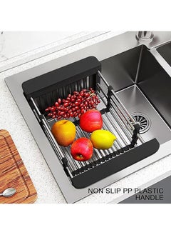 Arabest Expandable Dish Drying Rack, Over Sink Dish Drying Rack, Draining Dishes & Fruit Drain- Rustproof Stainless Steel for Kitchen, Rugged Sink Drain Rack (black)  - Image 2