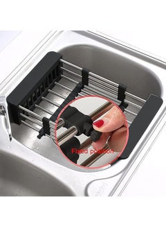 Arabest Expandable Dish Drying Rack, Over Sink Dish Drying Rack, Draining Dishes & Fruit Drain- Rustproof Stainless Steel for Kitchen, Rugged Sink Drain Rack (black)  - Image 5