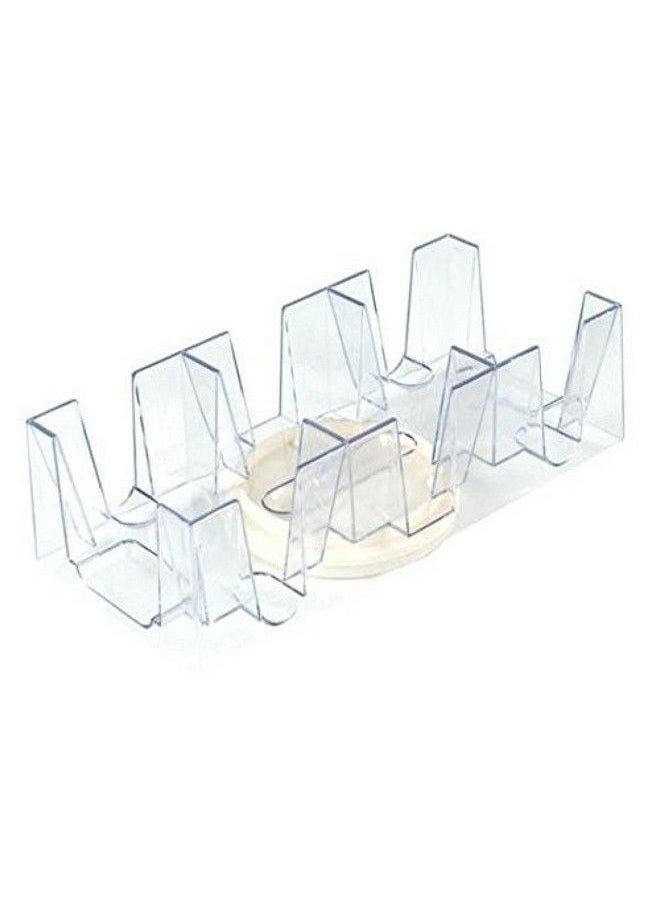 CHH 9 Deck Plastic Revolving Playing Card Tray With 3 Slots Clear  - Image 2