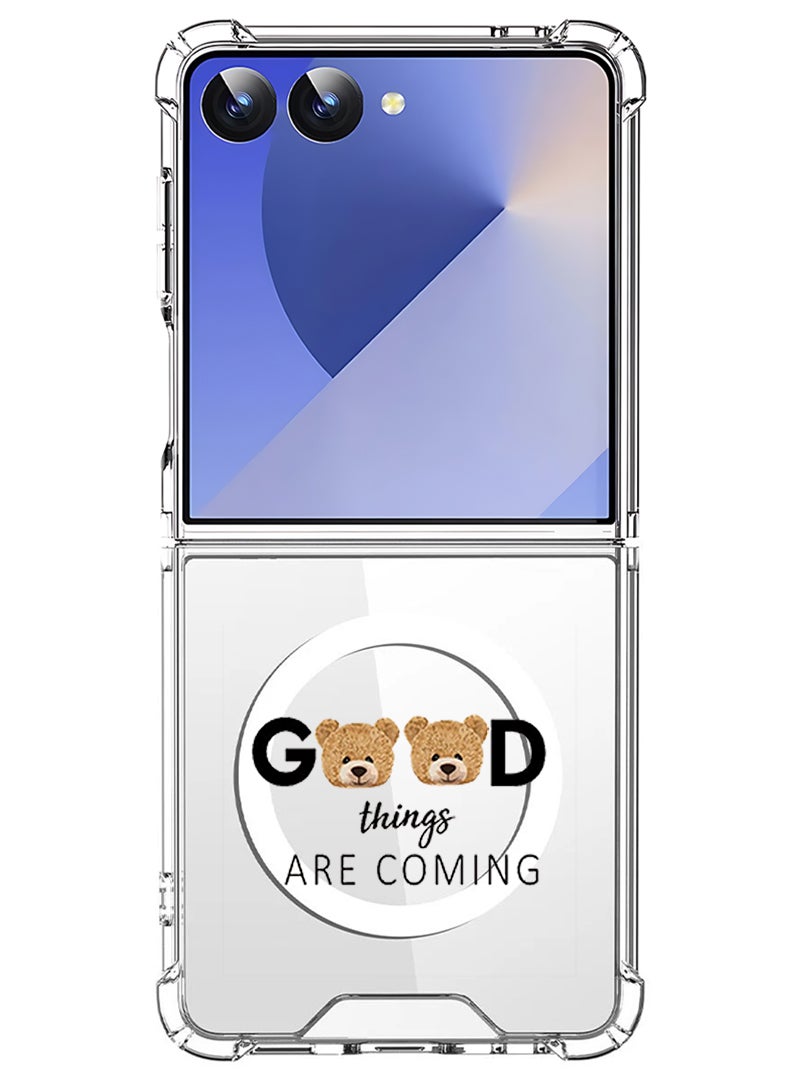 Theodor Magnetic Case for Samsung Galaxy Z Flip 7 Compatible with MagSafe Wireless Charging, Shockproof Phone Bumper Cover Good thingsa are coming - Image 1