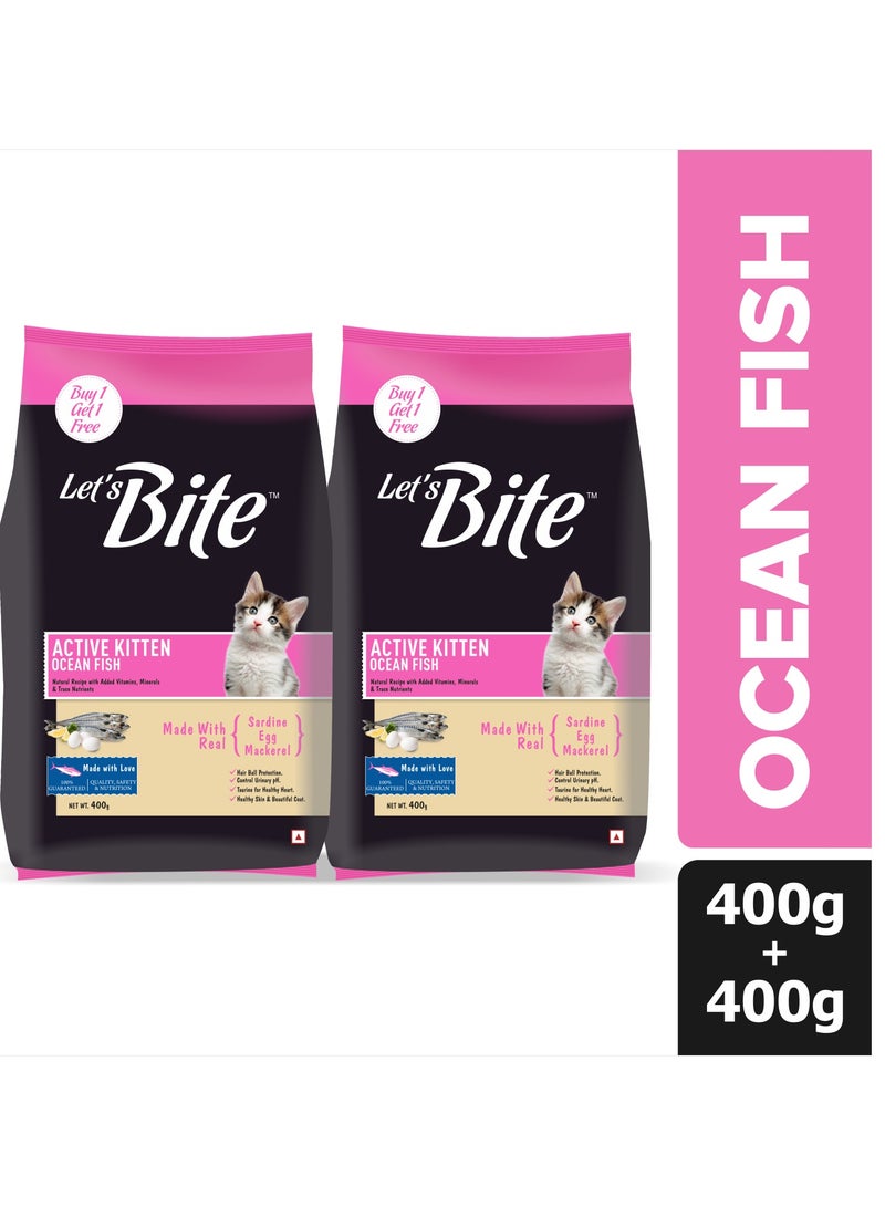 Let's Bite Active Kitten Dry Cat Food  Ocean Fish - Image 1