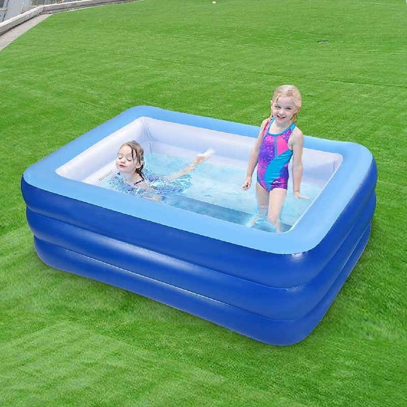 XFlated Kiddie Pools, Inflatable Swimming Pool with Soft Floor, Durable 59 inches Swim Play Kids Pool for Garden or Backyard or Indoor (Blue) - Image 3