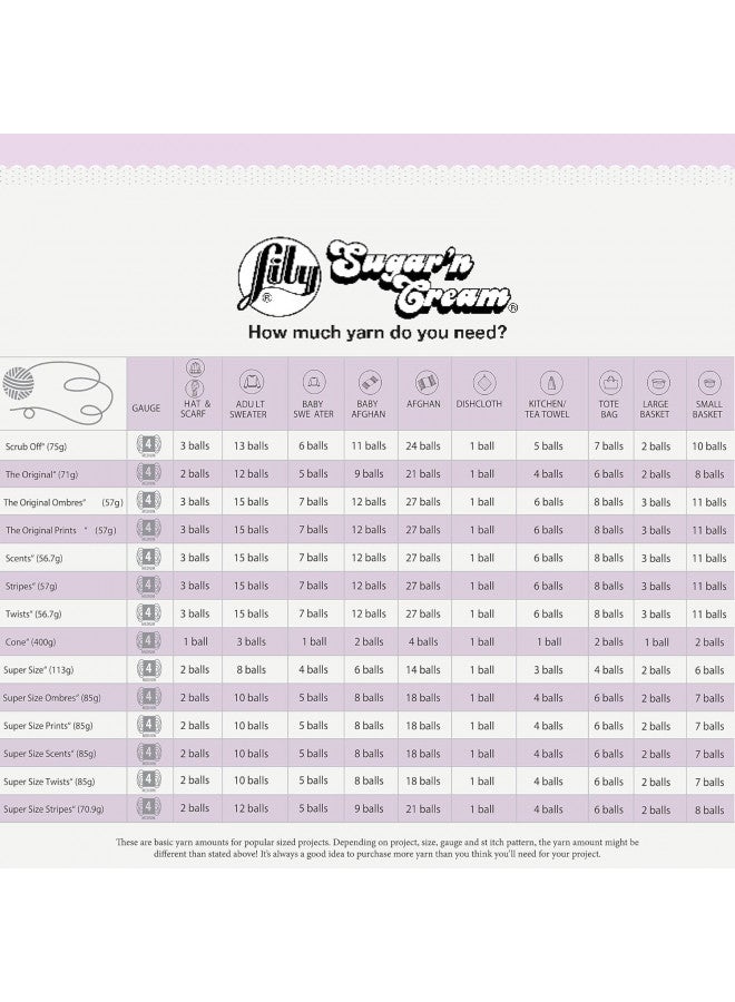 Lily خيوط قطنية من ليلي سكر ون كريمة، 14 أونصة، مطبوعات عطرية، 1 مخروط - Image 4