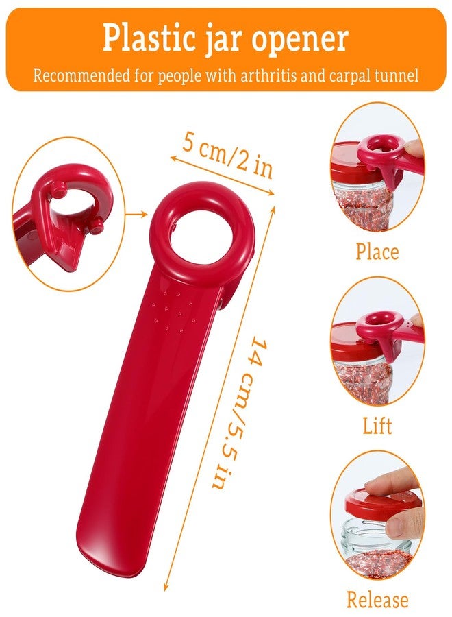 LLOUSSAK 2 PACK Jar Opener, Easy Grip Jar Opener Gripper, Jar Key for Seniors, Arthritis, Carpal Tunnel Sufferers, Durable Plastic Jar Lid Opener（Orange/Rose Red） - Image 2