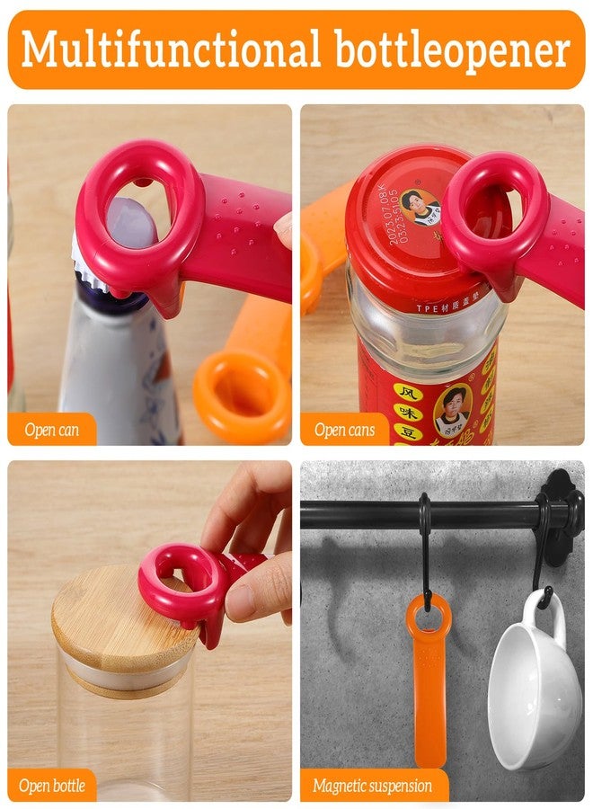 LLOUSSAK 2 PACK Jar Opener, Easy Grip Jar Opener Gripper, Jar Key for Seniors, Arthritis, Carpal Tunnel Sufferers, Durable Plastic Jar Lid Opener（Orange/Rose Red） - Image 3