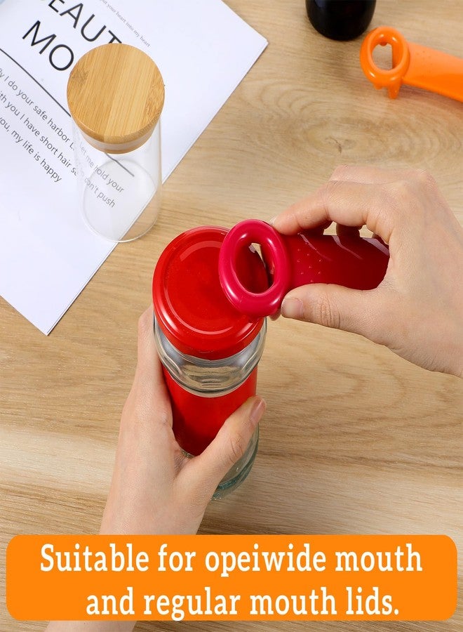 LLOUSSAK 2 PACK Jar Opener, Easy Grip Jar Opener Gripper, Jar Key for Seniors, Arthritis, Carpal Tunnel Sufferers, Durable Plastic Jar Lid Opener（Orange/Rose Red） - Image 5
