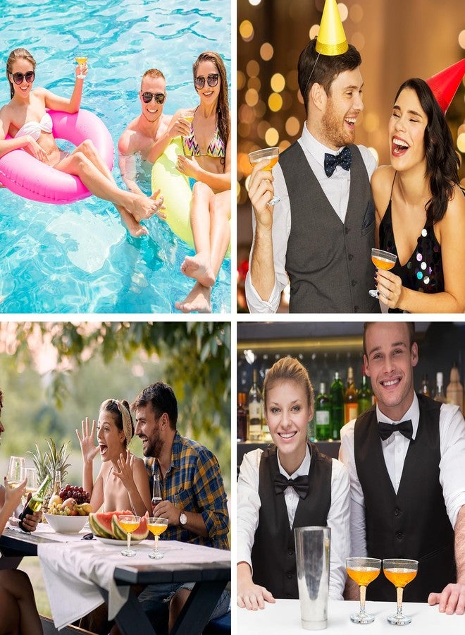 زوبيل مجموعة زوبيل من 30 قطعة من أكواب الشمبانيا، 5 أونصة، مصنوعة من البلاستيك، تُستخدم لمرة واحدة، أكواب مارتيني قابلة للتكديس، أكواب مارغريتا ذات ساق، مناسبة لحفلات الزفاف وأعياد الميلاد والهالوين (أبيض، ذهبي لامع). - Image 5