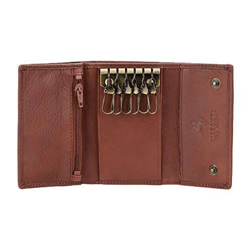 VISCONTI 1178 Genuine Leather Mens Slim Key Case Wallet/Key Chain Wallet/Key Holder Wallet (Black) - Image 1