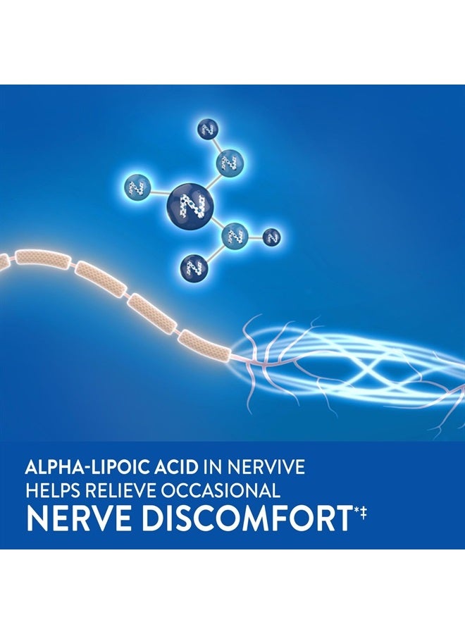 Nervive تخفيف الأعصاب، مع حمض ألفا ليبويك، للمساعدة في تقليل آلام الأعصاب، الضعف، وعدم الراحة في الأصابع، اليدين، أصابع القدم، والقدمين*†، ALA، فيتامينات B12، B6، وB1، الكركم، الزنجبيل، 60 قرص يومي - Image 4