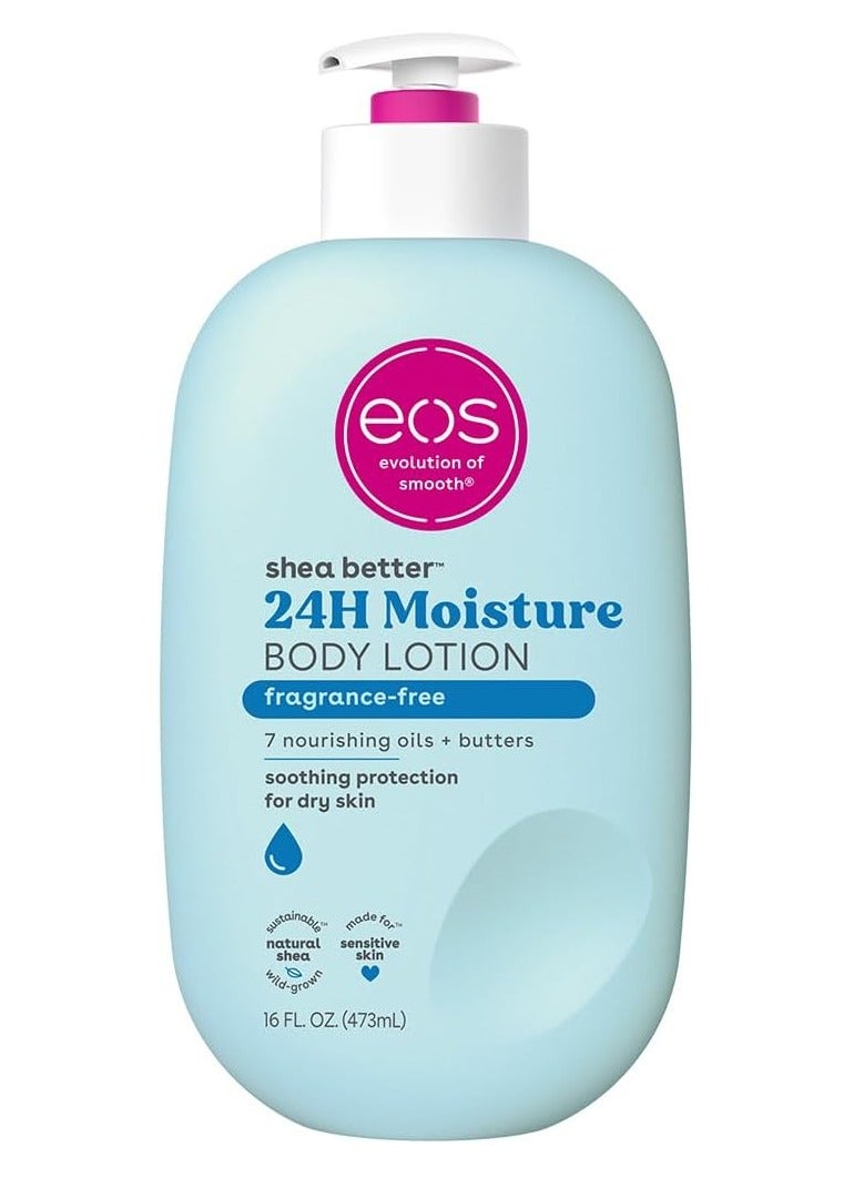 إي أو اس لوشن شيا بيتر للجسم مرطب لمدة 24 ساعة خالي من العطور للبشرة الجافة 473 مل