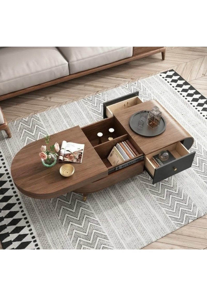 Chairo Modern Coffee Table with Unique Styling  .90 cm length, 55 cm width, and 45 cm height . shiny brown - Image 1