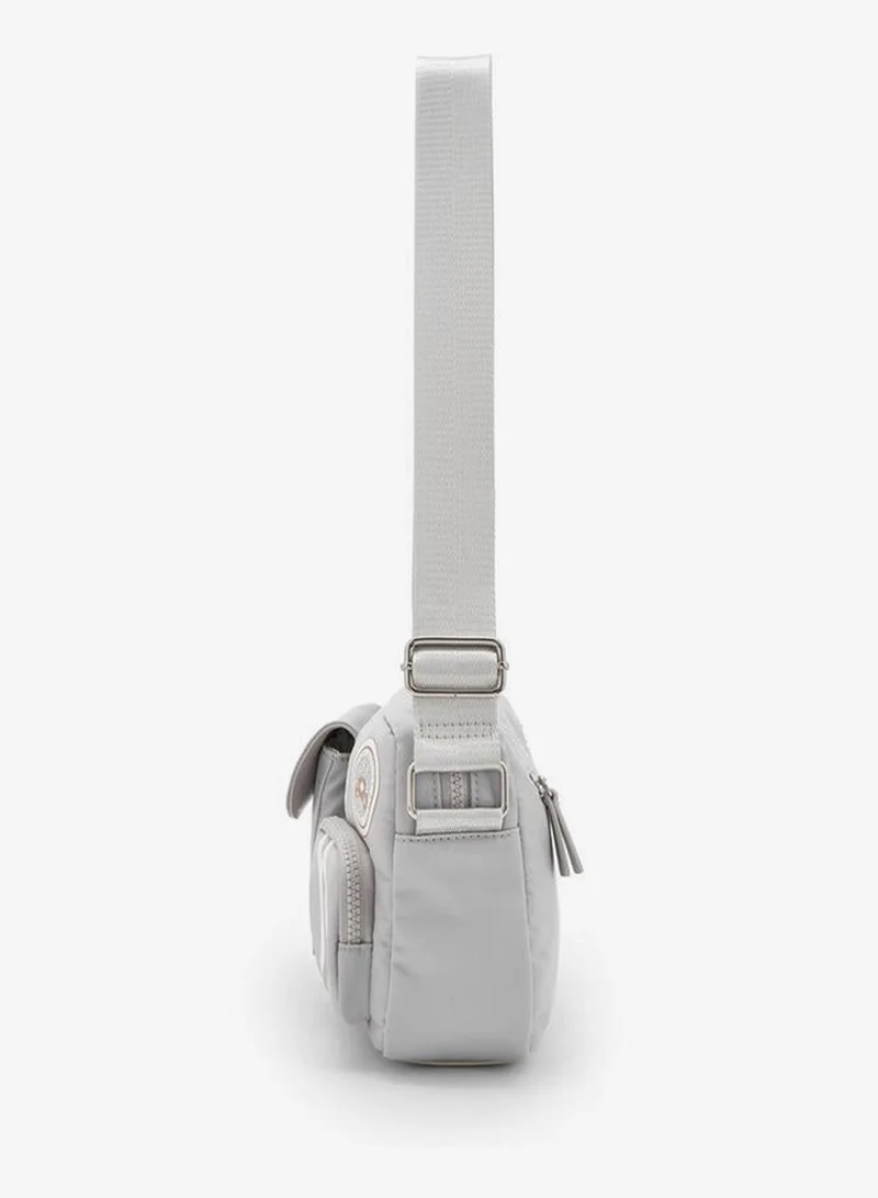 Lee Cooper GREY Logo Applique Crossbody Bag With Adjustable Strap for Women | Best Price UAE
