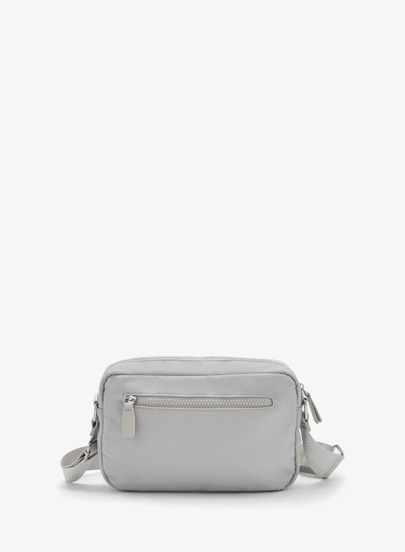 Lee Cooper GREY Logo Applique Crossbody Bag With Adjustable Strap for Women | Best Price UAE