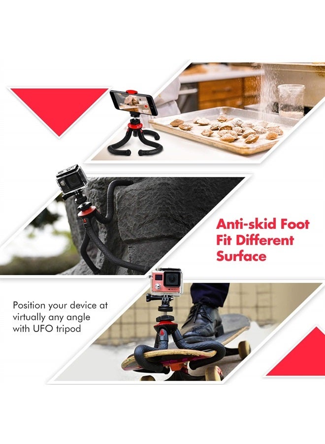 Tripod for iPhone, Fotopro Flexible Camera Tripod with Remote for iPhone 12 XS,Samsung, Waterproof and Anti-Crack Phone Tripod Stand for GoPro, Portable Travel Tripod for Live Streaming Vlogging Video