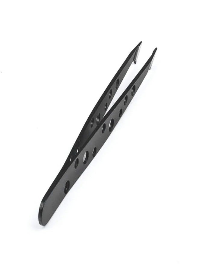 FOLELLO Curved Tip Tweezer Plucker for Eyebrows, Upper Lips & Small hairs (Black), Tweezers for Women Facial Hair, Precision Tweezers for Home and Professional Use, Unisex Hair Plucker - Image 1