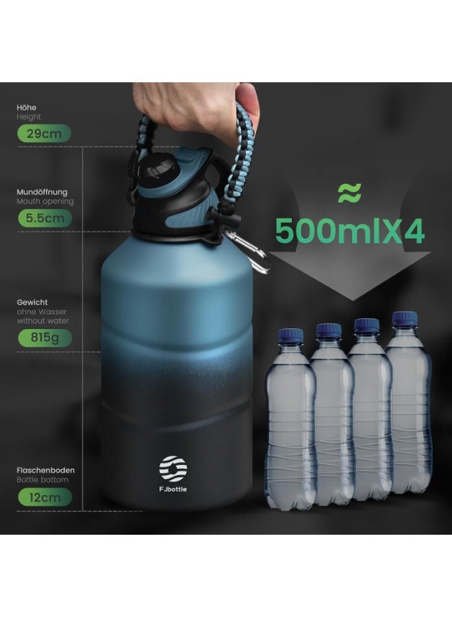 Fjbottle Stainless Steel Drinking Bottle 1900 ml with Magnetic Lid, BPA-Free, Leak-Proof, Double-Walled, Thermal Metal Bottle, Suitable for Carbonated Drinks, Sports Water Bottle for University, - Image 5