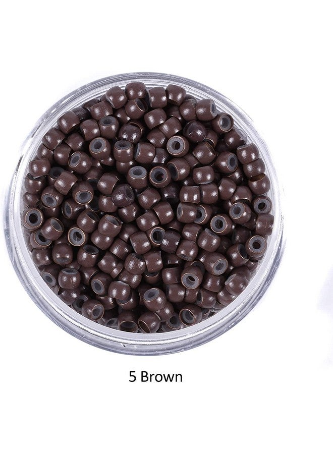 Uotp Nano Copper Ring Nano Silicone Lined Beads Micro Hair Rings For Nano Tip Hair Extension 5Colors Available (500Pcs Brown)  - Image 4