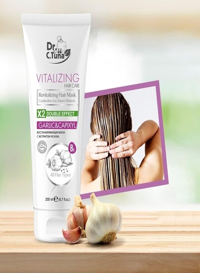 FARMASI Dr. C. Tuna Vitalizing Garlic Shampoo and Hair Mask - Natural Treatment for Hair Growth, Prevents Loss, Stimulates Growth with Capixyl - Image 5