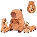 SuzziPals 5in1 Sitting Capybara Stuffed Animals with Babies Inside 5PC Set Capybara Plush with Mommy 4 Babies Soft Pillow Decor Cute 3 to 8 Year Old Girl Boy Gifts Imaginative Play ToyCapibara - Image 2