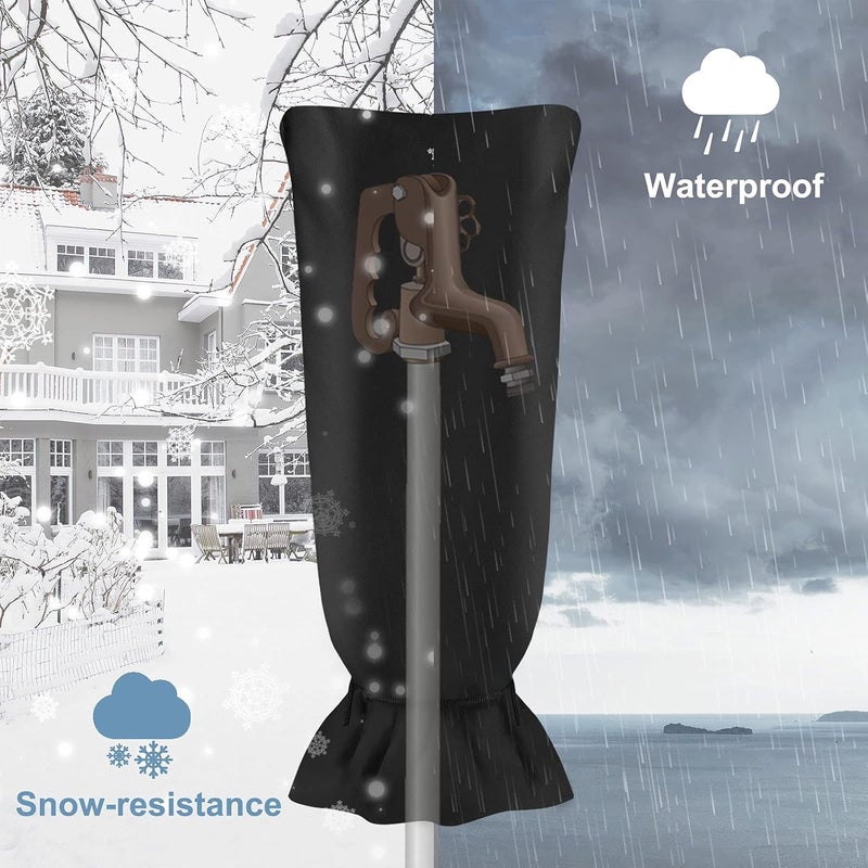 Homsky Outdoor Faucet Cover Socks for Winter Freeze Protection, 28" L x 15" W Large Faucet Covers for Outside, Reusable Outdoor Yard Spigot Cover, Antifreeze Long Water Insulated Faucet Cover Socks - Image 3