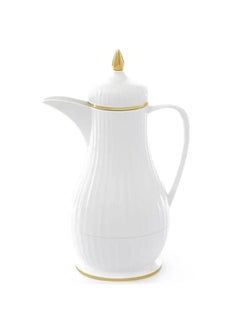 Alsaif Gallery Tameem Dallah 2 White 0.35 Liter with Golden Line 