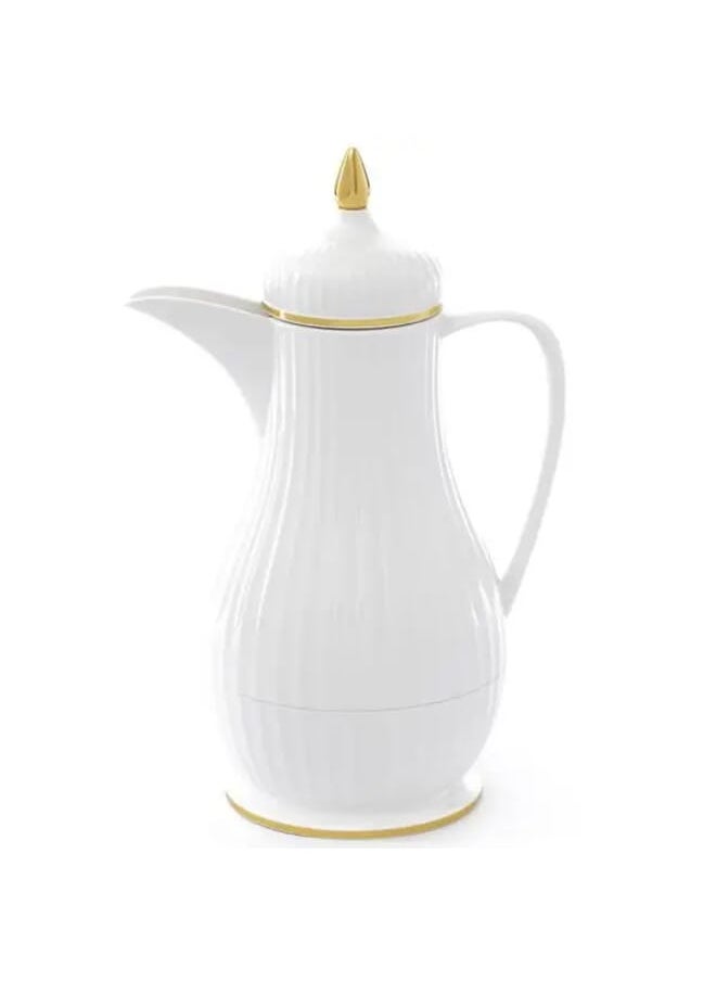 Alsaif Gallery Tameem Dallah 2 White 0.35 Liter with Golden Line 