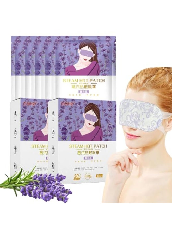 10 Pcs Steam Eye Mask, Lavender Heated Eye Mask, Disposable & Self-Heating, Eye Care for Dry Eyes, Dark Circles, Puffy Eyes, Puffiness and Eye Fatigue - Image 1