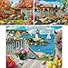 Bits and Pieces Value Set of Three 300 Piece Jigsaw Puzzles for Adults Autumn Well Wishes Seacost Serenity Floral Fantasy Jigsaw Puzzles by Artist Alan Giana Completed Puzzle Size 18 x 24 - Image 4