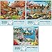 Bits and Pieces Value Set of Three 300 Piece Jigsaw Puzzles for Adults Autumn Well Wishes Seacost Serenity Floral Fantasy Jigsaw Puzzles by Artist Alan Giana Completed Puzzle Size 18 x 24 - Image 2