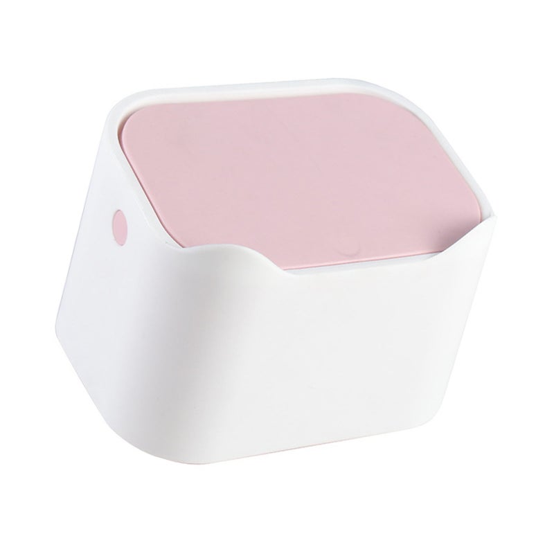 Desktop Trash Can Detachable Portable Small Table Waste Bin with Lid for Bedroom Living Room Office - Image 3