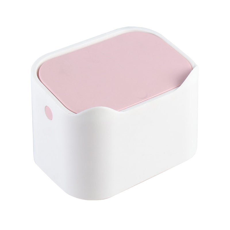 Desktop Trash Can Detachable Portable Small Table Waste Bin with Lid for Bedroom Living Room Office - Image 4