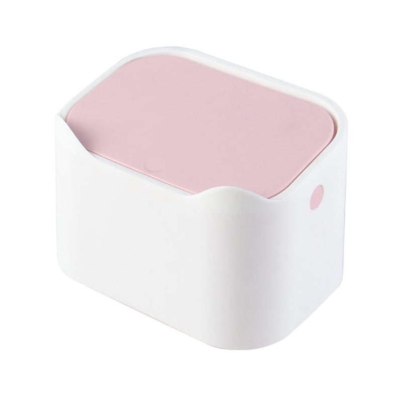 Desktop Trash Can Detachable Portable Small Table Waste Bin with Lid for Bedroom Living Room Office - Image 1