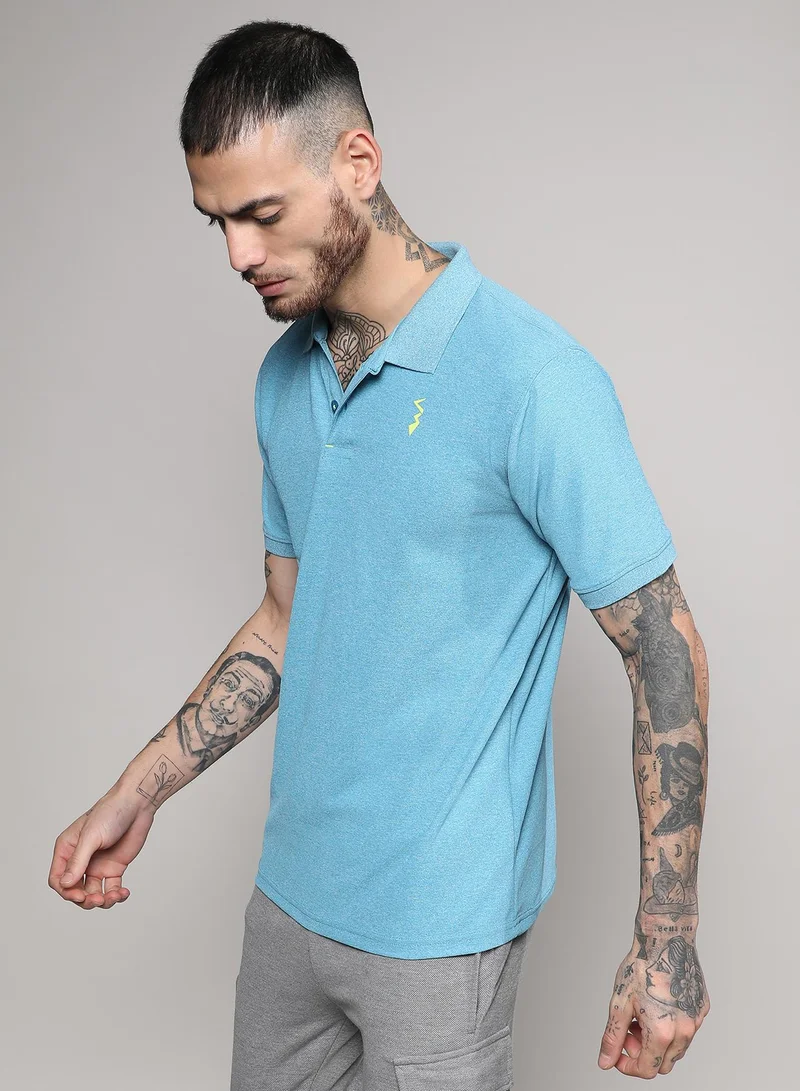 CAHOOT  Men's Sky Blue Basic Activewear Polo T-Shirt for Men | Best Price UAE