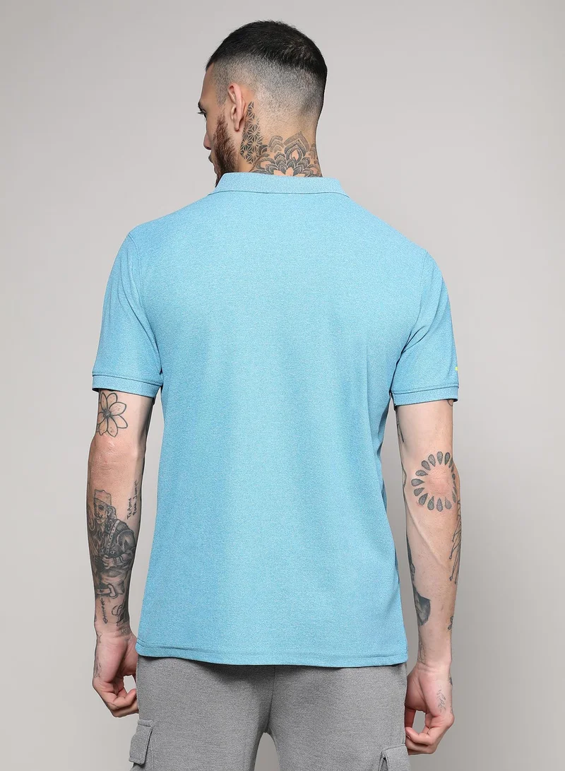 CAHOOT  Men's Sky Blue Basic Activewear Polo T-Shirt for Men | Best Price UAE