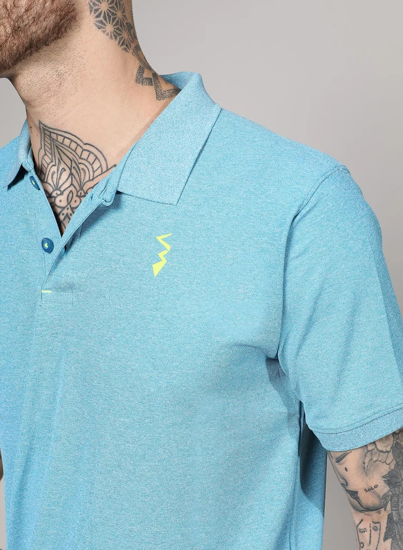 CAHOOT  Men's Sky Blue Basic Activewear Polo T-Shirt for Men | Best Price UAE