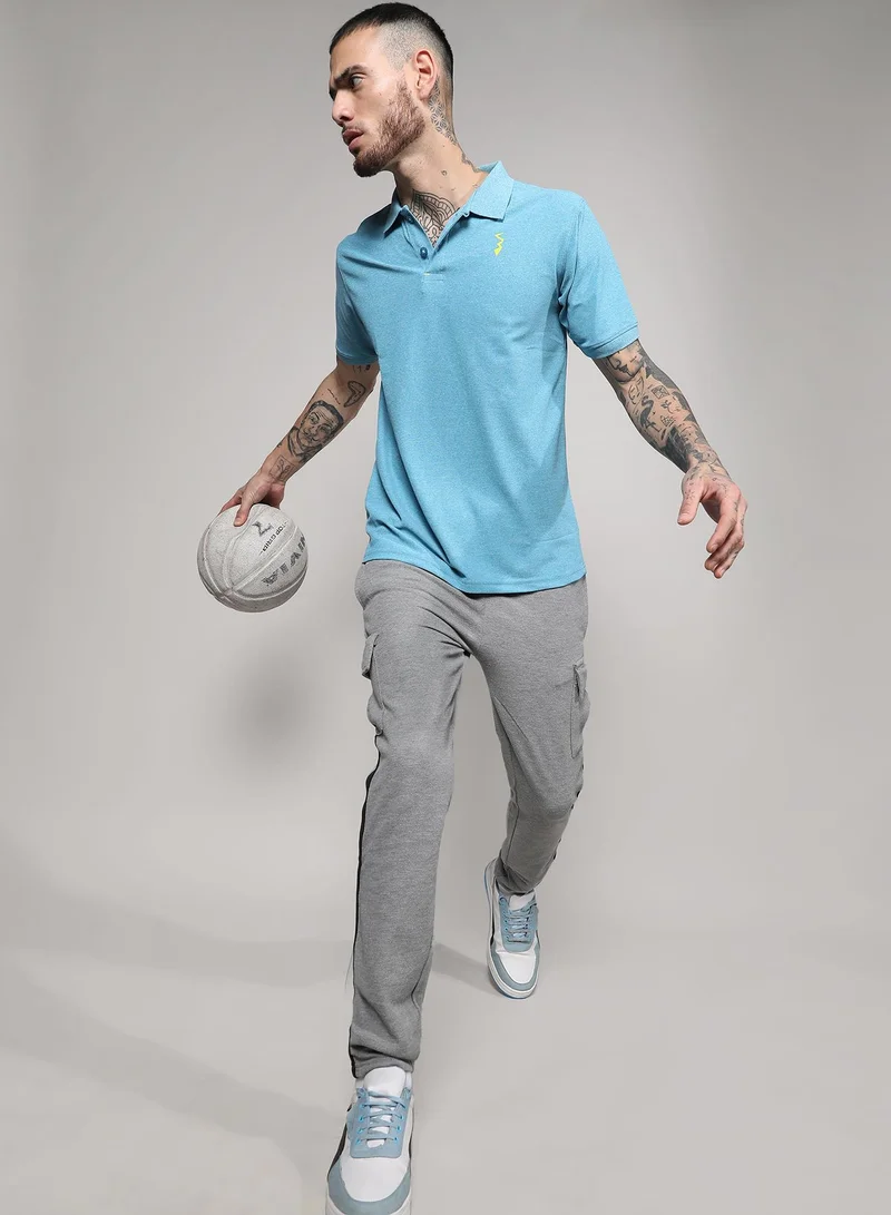 CAHOOT  Men's Sky Blue Basic Activewear Polo T-Shirt for Men | Best Price UAE