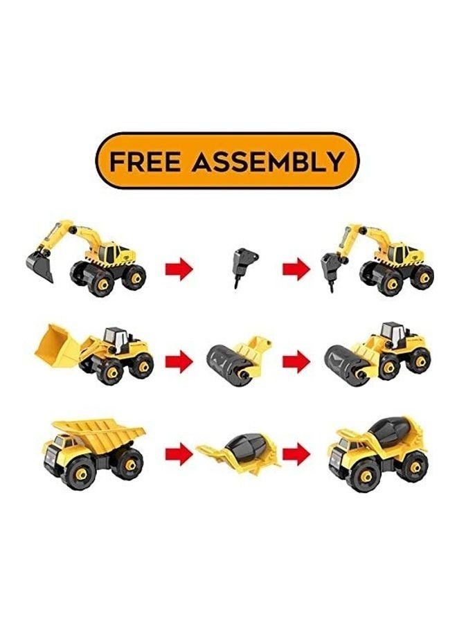 Small Construction Toys, Construction Vehicles Trucks Kids Birthday Gifts Play Vehicle Toy Mini Car Toys Set Die Cast Engineering Excavator Digger Push Trucks - Image 3