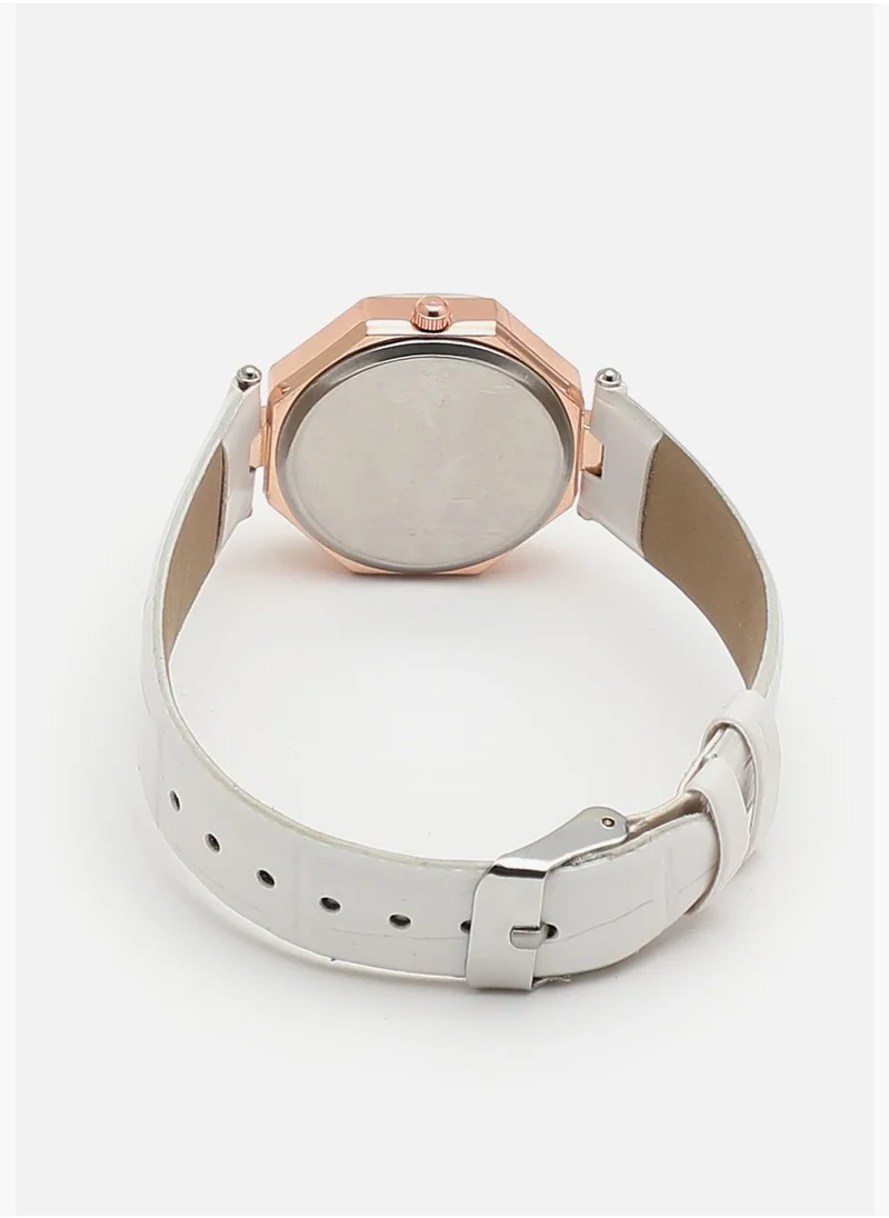 Haute Sauce Leather Strap Analog Watch