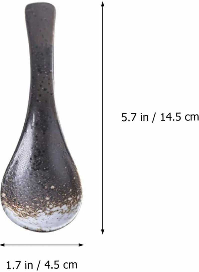 ملاعق خزفية يابانية، 3 قطع ملاعق بورسلين لشوربة الأرز، ملعقة مقبلات نودلز رامان للأرز والمعكرونة (ألوان متنوعة) - Image 2