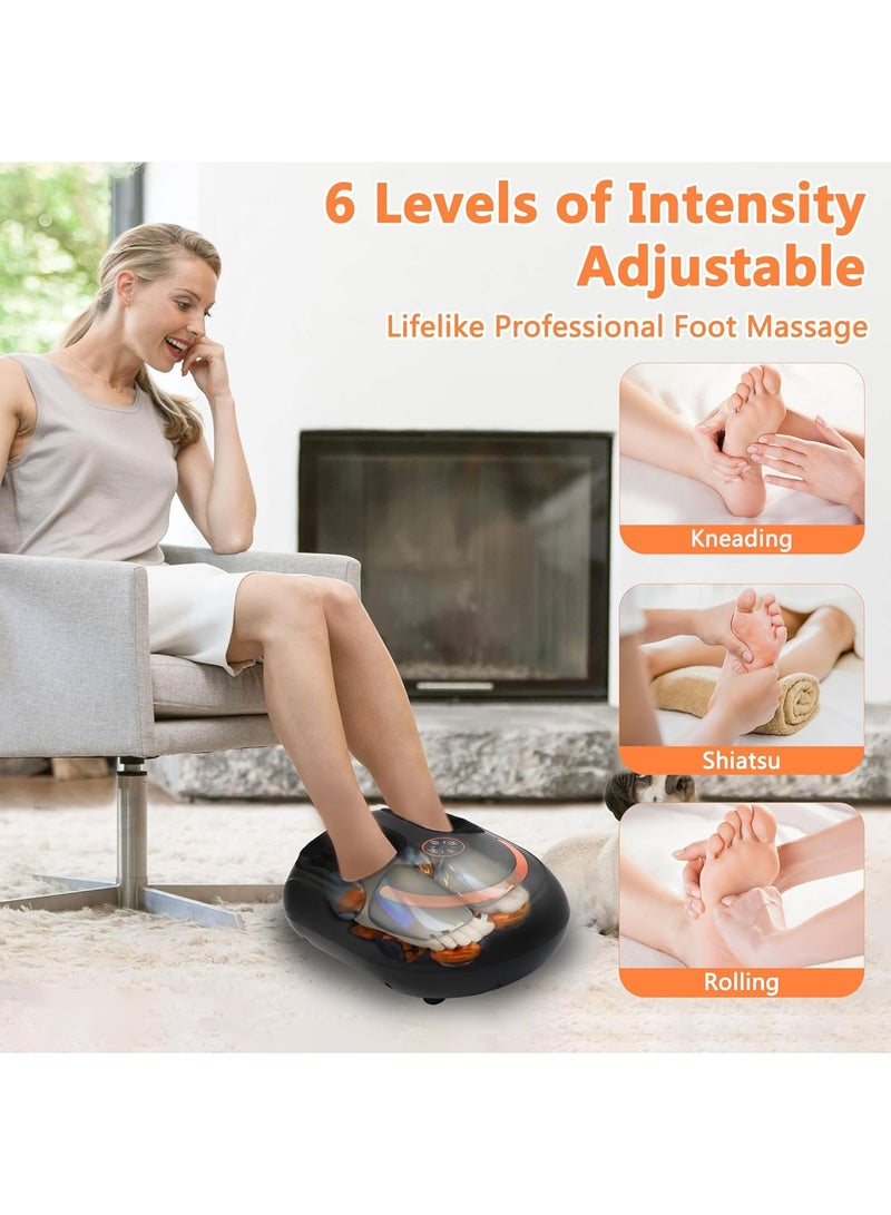 Bukela Foot Massager with Heat Shiatsu Foot Massager with Remote Deep Kneading Relief for Tired Electric Feet Massage Machine for Home and Office Gifts for Mom Dad Black - Image 4