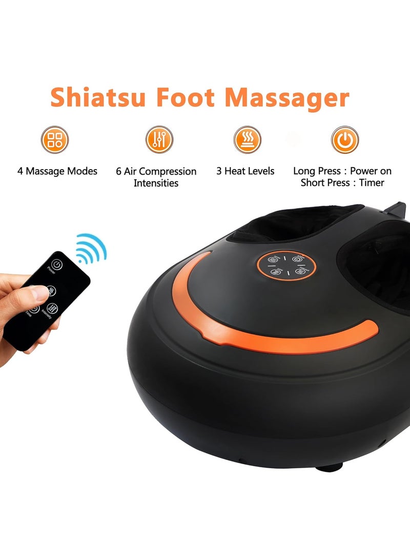 Bukela Foot Massager with Heat Shiatsu Foot Massager with Remote Deep Kneading Relief for Tired Electric Feet Massage Machine for Home and Office Gifts for Mom Dad Black - Image 2