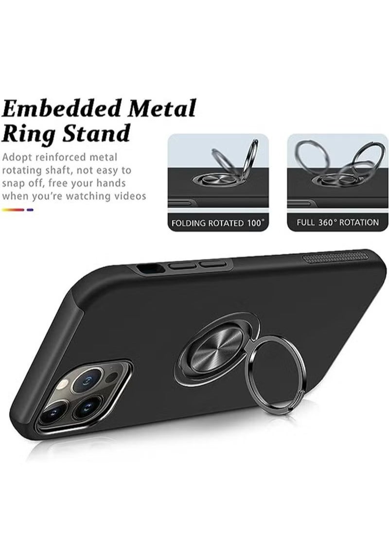 X-level iPhone 14 Pro Case Cover With Finger Ring Military Grade Metal Stand Kickstand [Support Magnetic Car Holder] Phone Comfortable Hold Feeling Anti-scratch Shockproof Back Cover For iPhone 14 Pro  - Image 3
