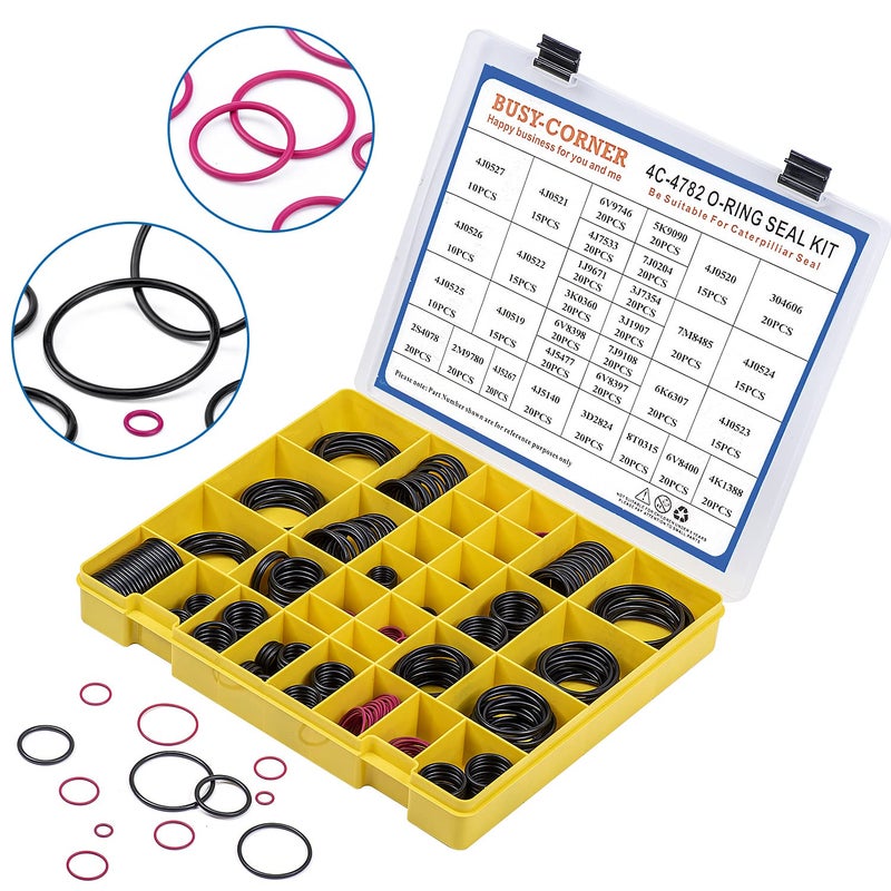 BUSY-CORNER 4C-4782 Seal O-Ring Kit, Nitrile 90, Hydraulic Hose Fitting Orings, Fits CAT Caterpillar Excavator 2701528 4C4782 Replacement - Image 4