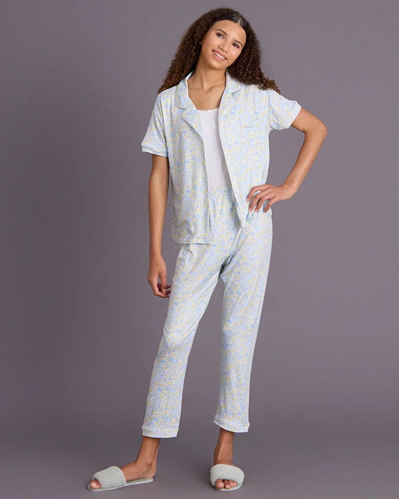 ردتاغ Senior Girls Blue Floral Pyjama Set
