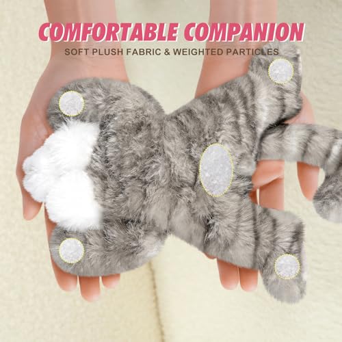 PEACH CAT Cat Stuffed Animal Cute Plushies Small Plush Toys Gifts for Kids Grey - Image 5