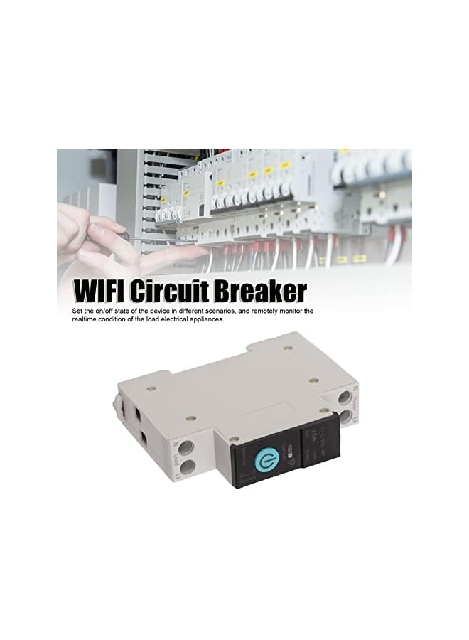 promass Din Rail Circuit Breaker, Smart WiFi Switch Mobile Phone Remote Control Circuit Breaker with 3 Timing Modes, Miniature Circuit Breaker Din Rail Mount for Household Appliances (25A) - Image 4