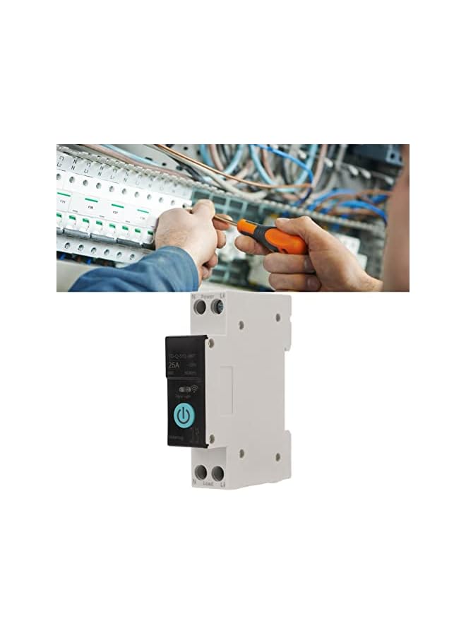 promass Din Rail Circuit Breaker, Smart WiFi Switch Mobile Phone Remote Control Circuit Breaker with 3 Timing Modes, Miniature Circuit Breaker Din Rail Mount for Household Appliances (25A) - Image 3