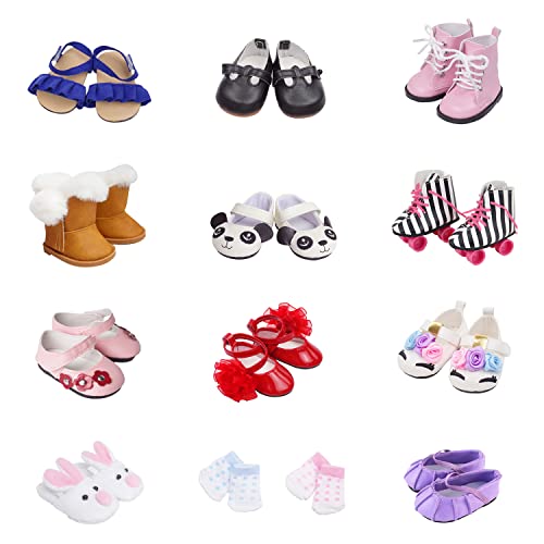 Etistta 6 Pairs of Doll Shoes 2 Pairs of Socks Fits for 18 inch Doll Shoes American Dolls Accessories - Image 1